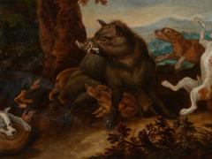 Jan van Kessel the Elder Flemish 1626 1679 Kessel 17th C Baroque Hunting Scene Wild Boar Hunt - 2051048