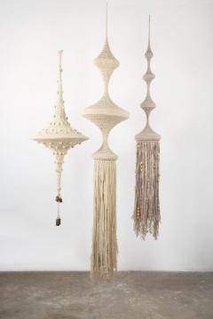 Jane Knight Jane Knight Suspended Textile Hangie Sculptures Set of Three 1960s - 2886405