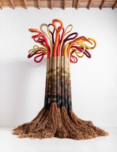 Jane Knight Large Scale Freestanding Fiber Art Sculpture by Jane Knight Titled The Tree - 3804548