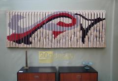 Jane Knight Privately Commissioned Jane Knight Fiber Art Installation Red and Gray Wave - 902616