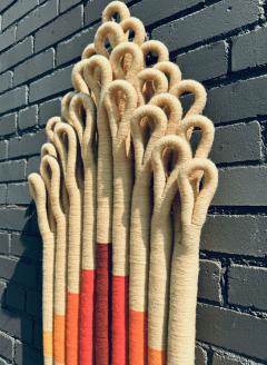 Jane Knight Ziggurat Fiber Wall Sculpture Artists Private Collection 1970s - 4761256