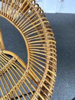 Janine Abrahams Mid Century Modern Pair of Rattan Bucket Armchairs Italy 1950s - 2814246