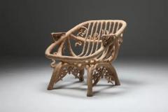 Janne Schimmel Goo Lounge Chair Wooden Chair with Ornamental Features Schimmel Schweikle - 3413397