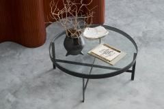 Janni Van Pelt Janni van Pelt Coffee Table in Patinated Metal and Glass The Netherlands 1950s - 4394747