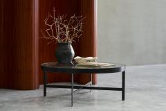 Janni Van Pelt Janni van Pelt Coffee Table in Patinated Metal and Glass The Netherlands 1950s - 4394756
