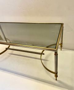 Jansen Attributed Steel Brass Coffee Table - 2679823