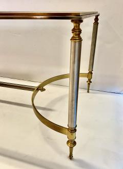 Jansen Attributed Steel Brass Coffee Table - 2679847