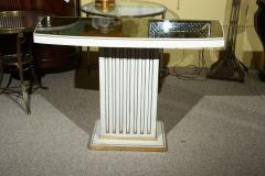 Jansen Eglomise Console Tables Glass Painted and Parcel Gilt Frieze a Pair - 2930121