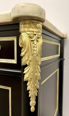 Jansen Louis XVI Style Bronze Mounted Commode with White Marble Top 1940s - 2924362