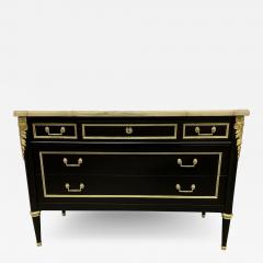 Jansen Louis XVI Style Bronze Mounted Commode with White Marble Top 1940s - 2927734