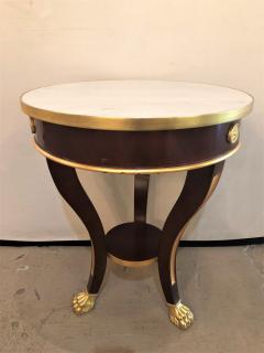 Jansen Style Claw Foot and Bronze Mounted Marble Top Circular End Side Table - 2981056