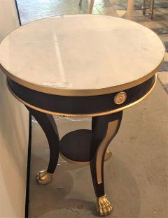 Jansen Style Claw Foot and Bronze Mounted Marble Top Circular End Side Table - 2981063