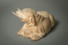 Japanese 18th Century Wood Carving of a White Elephant - 3960105