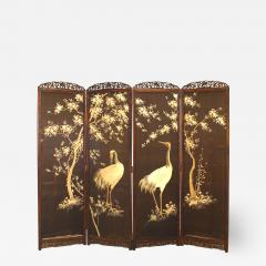 Japanese 4 Fold Embroidered Screen - 1393900