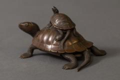 Japanese Antique Bronze Sculpture of Turtles - 1397237