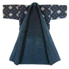 Japanese Antique Farmer Jacket with Bold Katazome Resistant Dye - 4812885