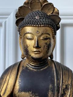 Japanese Antique Gilt Wood Buddha Statue - 2558285