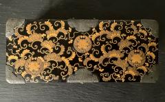 Japanese Antique Lacquer Maki E Miniature Hasami Bako with Copper Mounts - 2522422