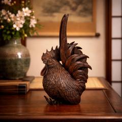 Japanese Antique Meiji Period Bronze Sculpture Okimono of a Rooster - 4570669