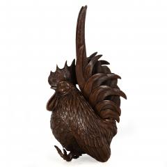 Japanese Antique Meiji Period Bronze Sculpture Okimono of a Rooster - 4570670