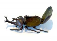 Japanese Articulate Bronze Beetle Jizai Okimono Attributed to Myochin Linage - 4472842