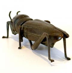 Japanese Articulate Bronze Grasshopper Jizai Okimono Myochin Linage Signed - 4472788