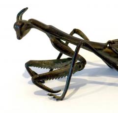 Japanese Articulate Praying Mantis Jizai Okimono Myochin Linage Signed - 4472760