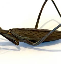 Japanese Articulate Praying Mantis Jizai Okimono Myochin Linage Signed - 4472761