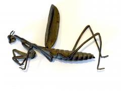 Japanese Articulate Praying Mantis Jizai Okimono Myochin Linage Signed - 4472763