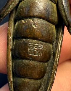 Japanese Articulate Praying Mantis Jizai Okimono Myochin Linage Signed - 4472765