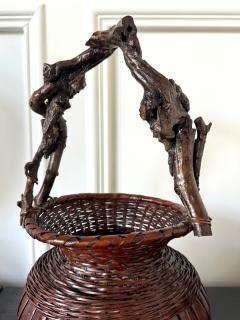 Japanese Bamboo Basket Ikebana Meiji Period - 4439349