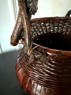 Japanese Bamboo Basket Ikebana Meiji Period - 4439353