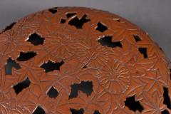 Japanese Black Lacquer Chrysanthemum Shaped Incense Burner Koro  - 4340452