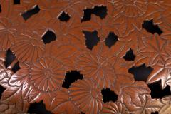 Japanese Black Lacquer Chrysanthemum Shaped Incense Burner Koro  - 4340453