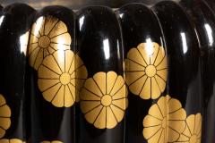 Japanese Black Lacquer Chrysanthemum Shaped Incense Burner Koro  - 4340458