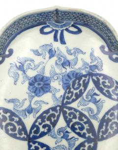 Japanese Blue and White Fukugawa Lobed Dish 19th Century - 4013834