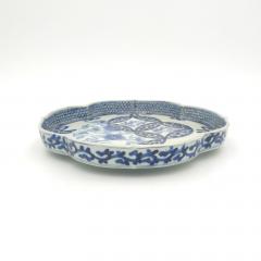 Japanese Blue and White Fukugawa Lobed Dish 19th Century - 4013835