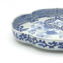 Japanese Blue and White Fukugawa Lobed Dish 19th Century - 4013836