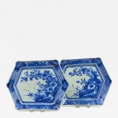 Japanese Blue and White Imari Platters a Pair - 4689352