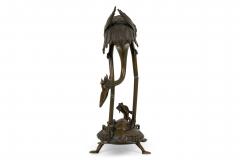 Japanese Bronze Buddhist Turtle and Heron Figurine - 4668652