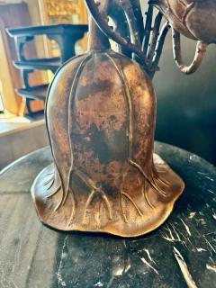 Japanese Bronze Candle Stands Lotus Design Mid Showa Era 1960s - 4743403