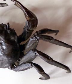 Japanese Bronze Crab Okimono Meiji Signed Yasunosuke - 4472006