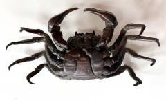 Japanese Bronze Crab Okimono Meiji Signed Yasunosuke - 4472008