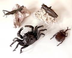 Japanese Bronze Crab Okimono Meiji Signed Yasunosuke - 4472012