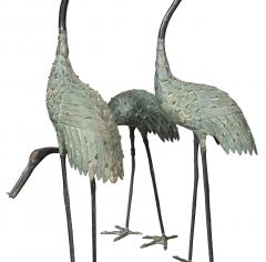 Japanese Bronze Cranes Set of Three - 4465319