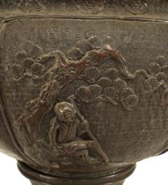 Japanese Bronze Floral Jardiniere with Stand - 4321978
