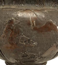 Japanese Bronze Floral Jardiniere with Stand - 4321980