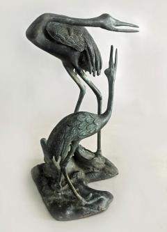 Japanese Bronze Sculpture Pair of Cranes - 1619456