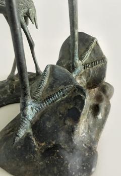 Japanese Bronze Sculpture Pair of Cranes - 1619478