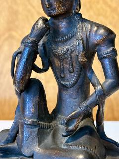 Japanese Bronze Statue Nyoirin Kannon on Lotus Throne - 3647039